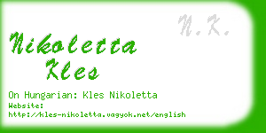 nikoletta kles business card